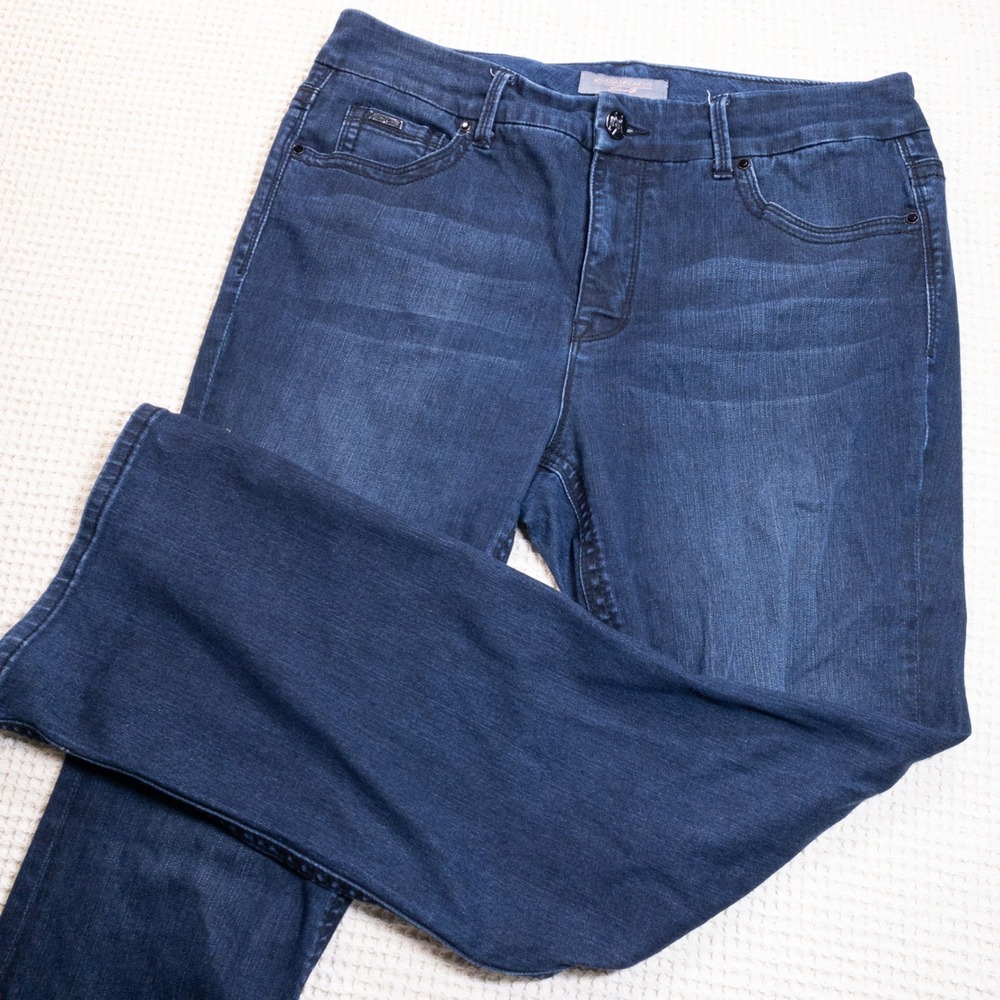 Maggy London Womens Dark Wash Bootcut‎ Jeans Blue Stretch Denim Size 10 1008